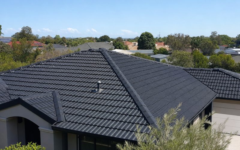 Restored charcoal tile roof