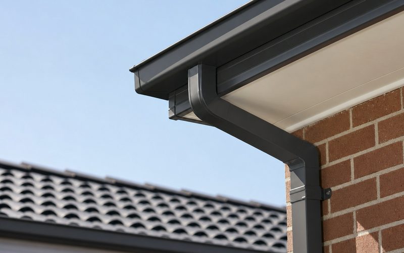 New Colorbond guttering and downpipe